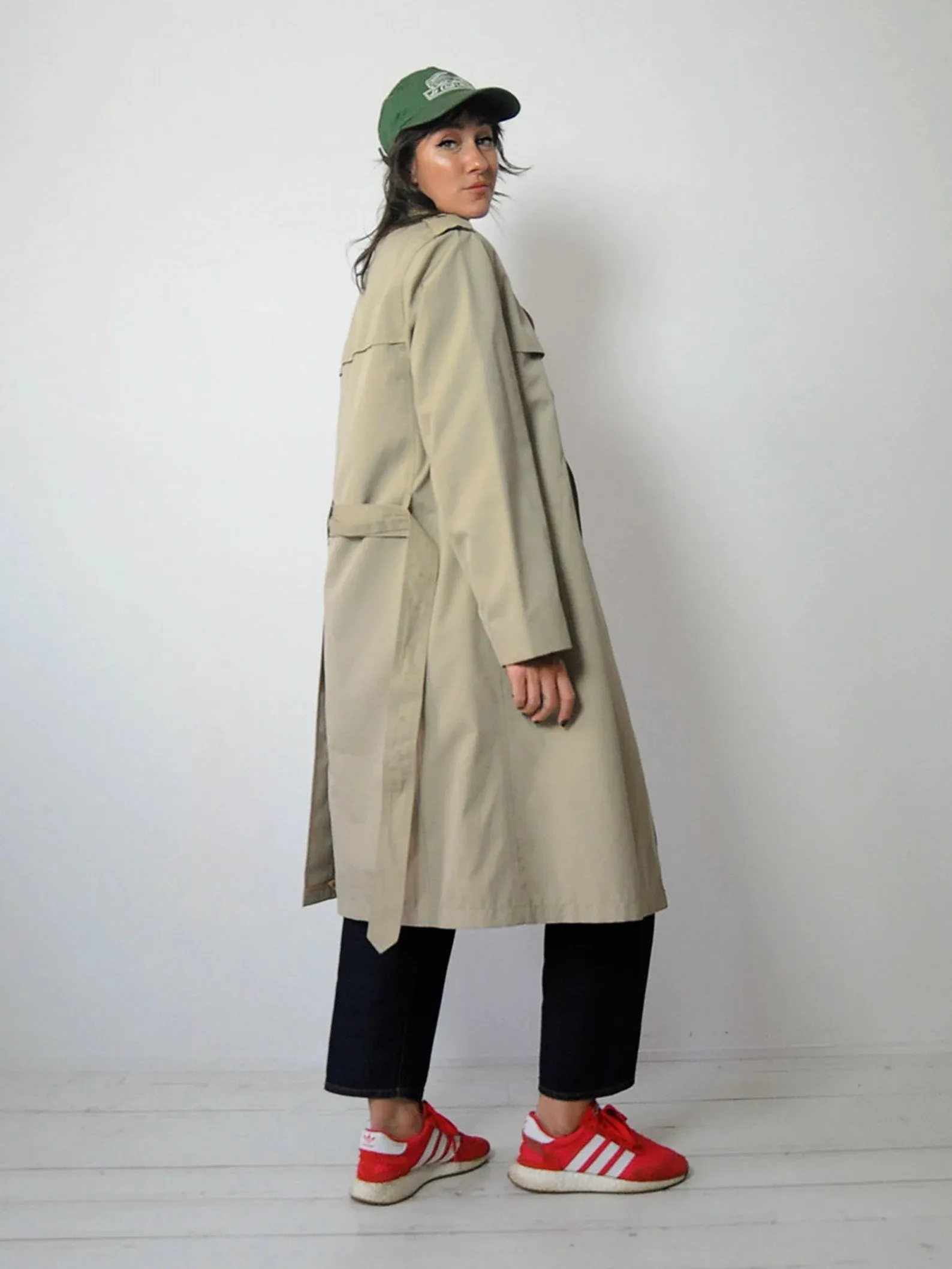 1970's Faux Fur Lined Trench Coat