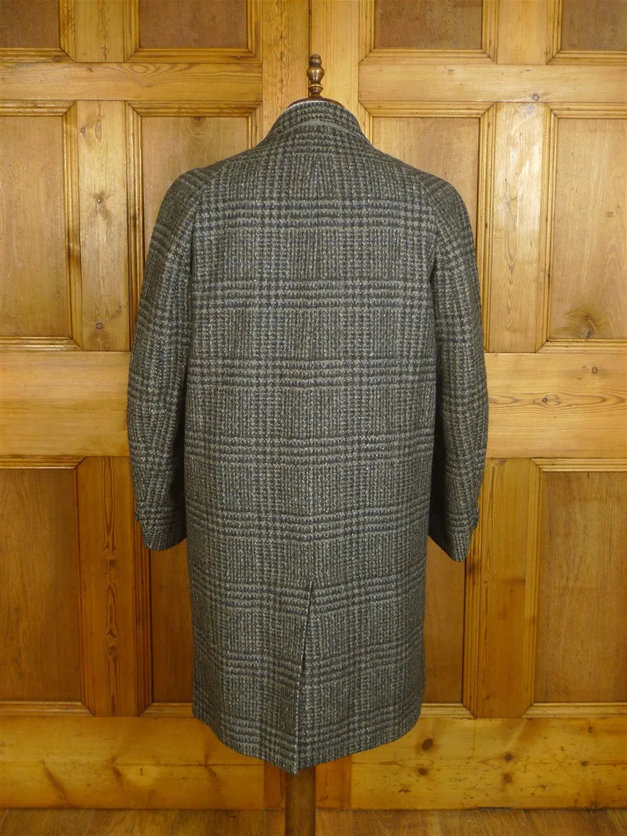 24/0955 vintage heavyweight grey / blue scottish tweed raglan sleeve overcoat 40-42