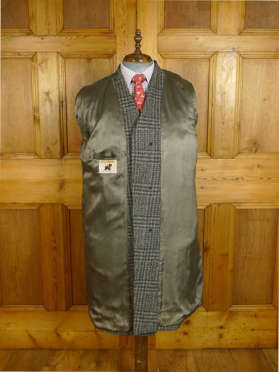 24/0955 vintage heavyweight grey / blue scottish tweed raglan sleeve overcoat 40-42