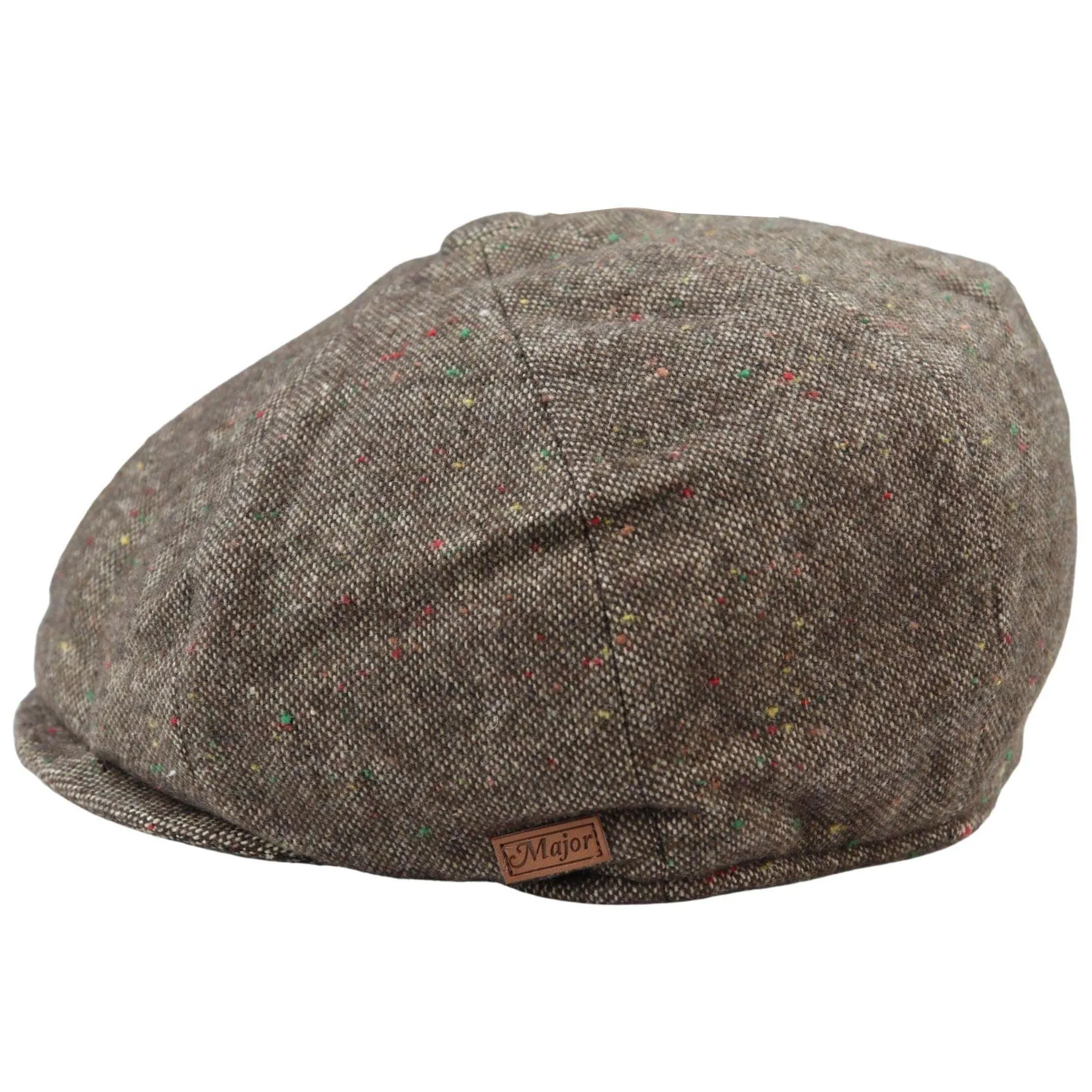 8 Panel Baker Boy Cap Shelby Hat Wool VIntage Tweed Classic Brown Grey Razor