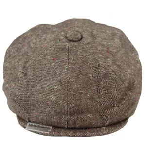 8 Panel Baker Boy Cap Shelby Hat Wool VIntage Tweed Classic Brown Grey Razor