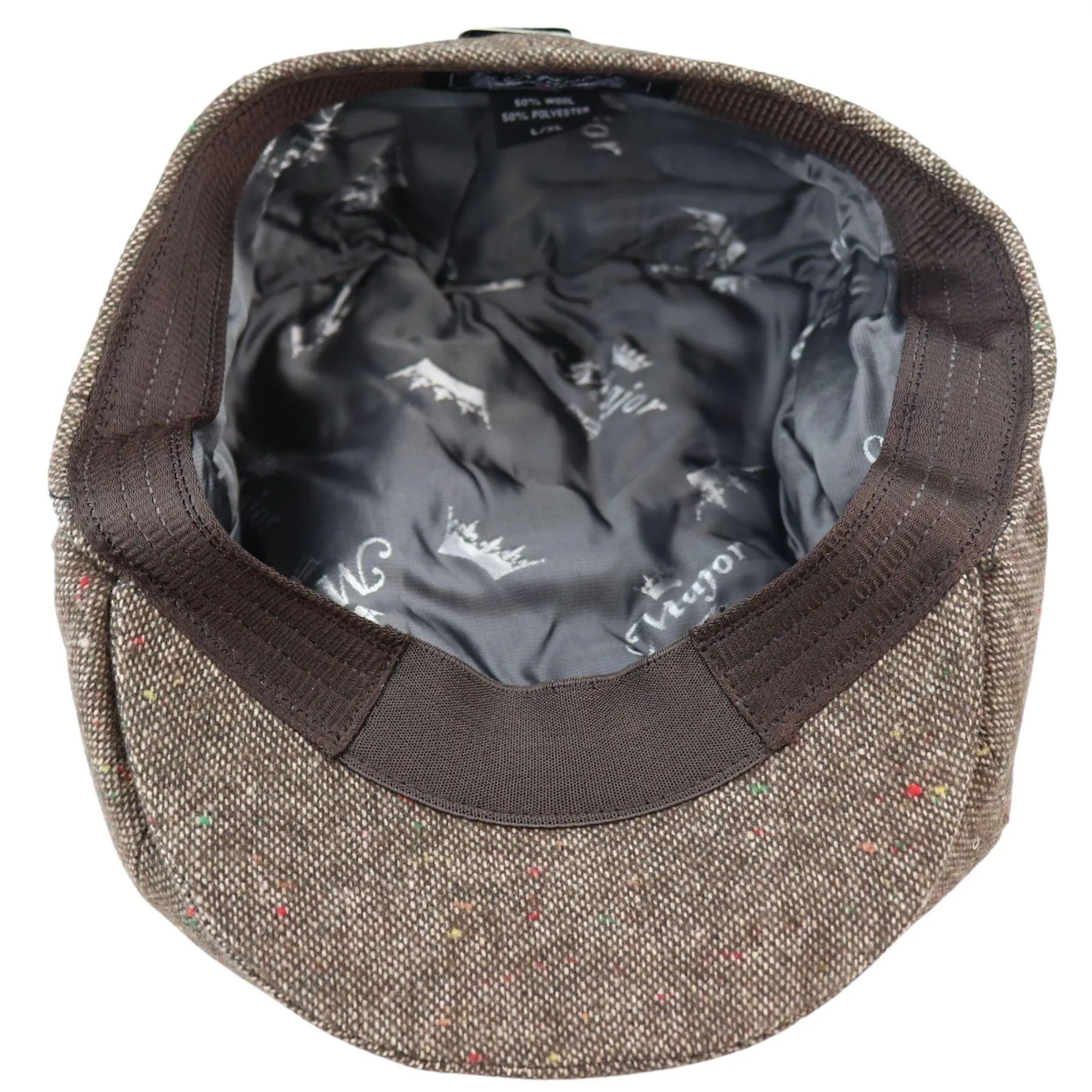 8 Panel Baker Boy Cap Shelby Hat Wool VIntage Tweed Classic Brown Grey Razor