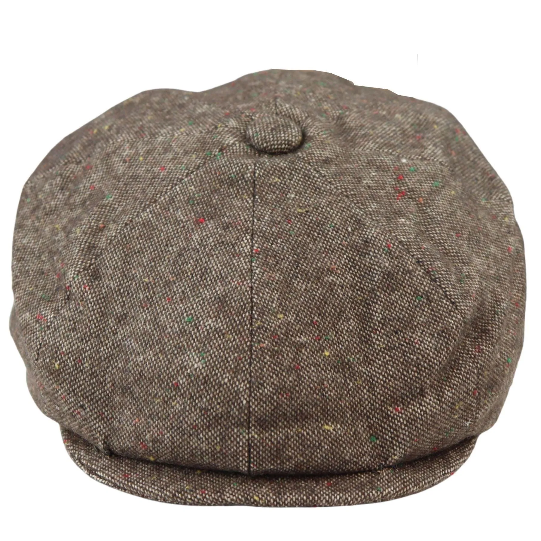 8 Panel Baker Boy Cap Shelby Hat Wool VIntage Tweed Classic Brown Grey Razor