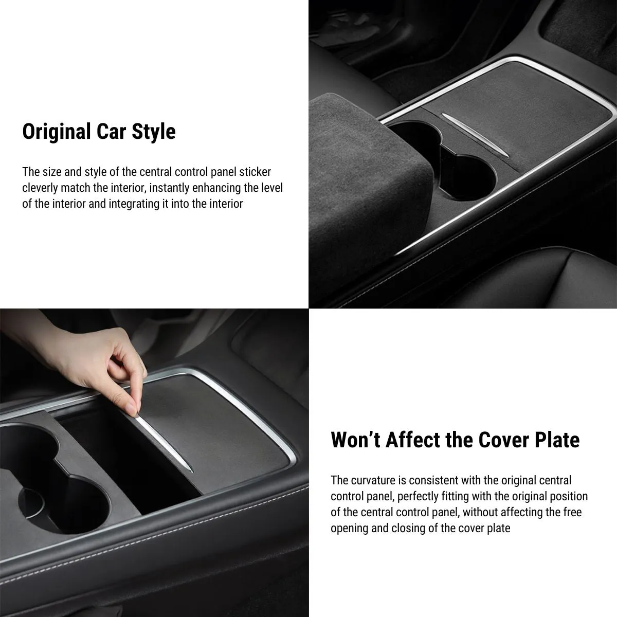 Alcantara Center Console Wrap for Tesla Model 3 Highland / Y 2020-2024