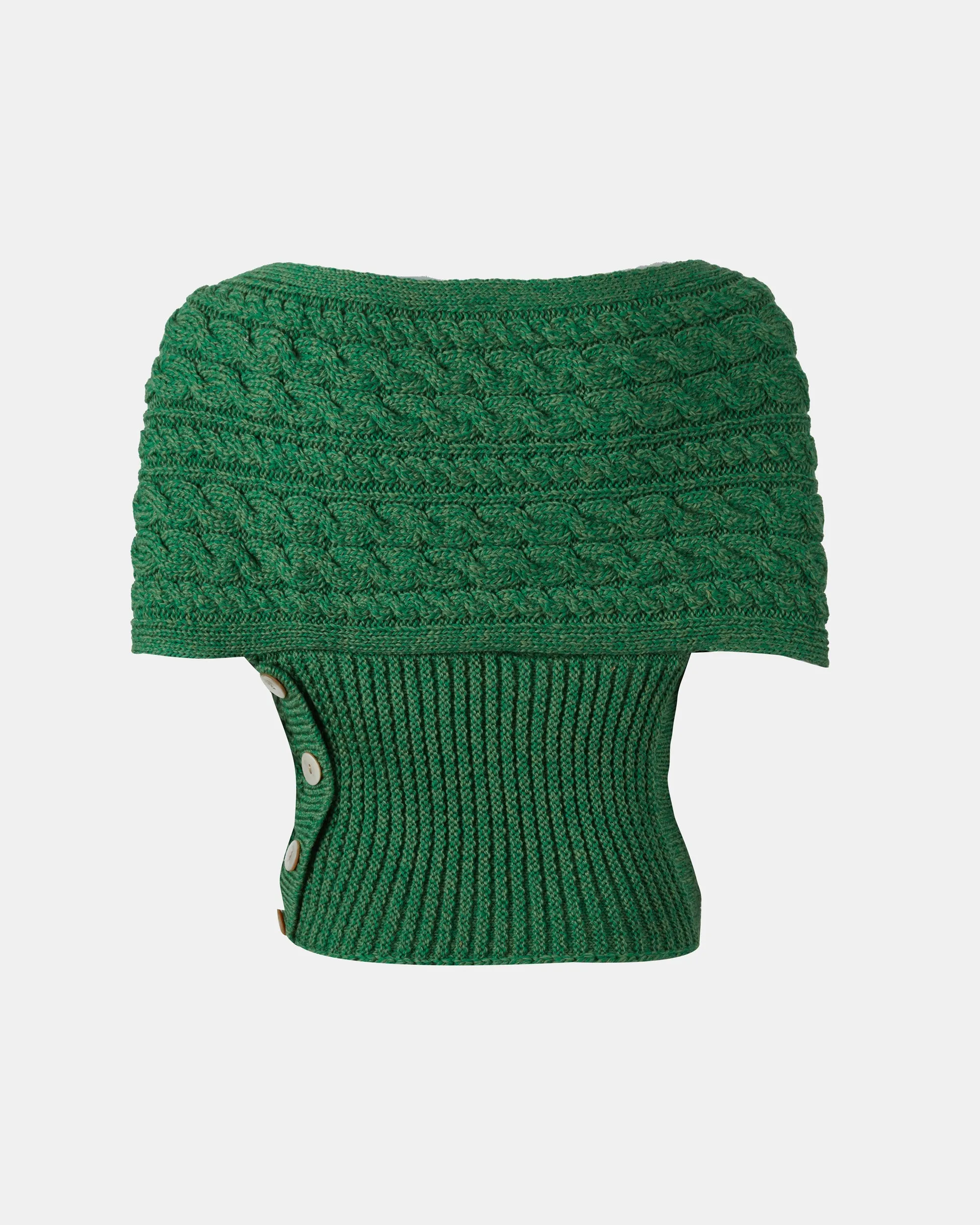 Aran Crossover Wrap | Green