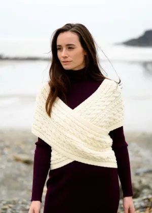 Aran Crossover Wrap | Natural