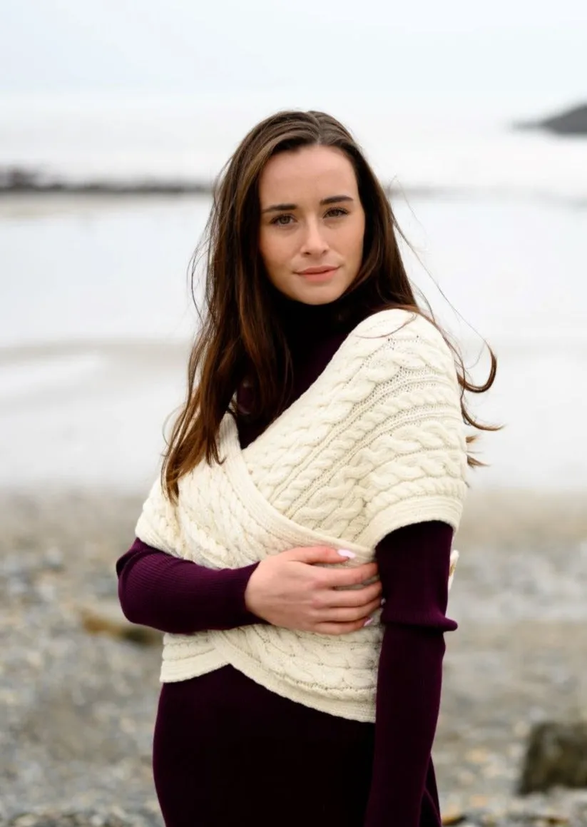 Aran Crossover Wrap | Natural