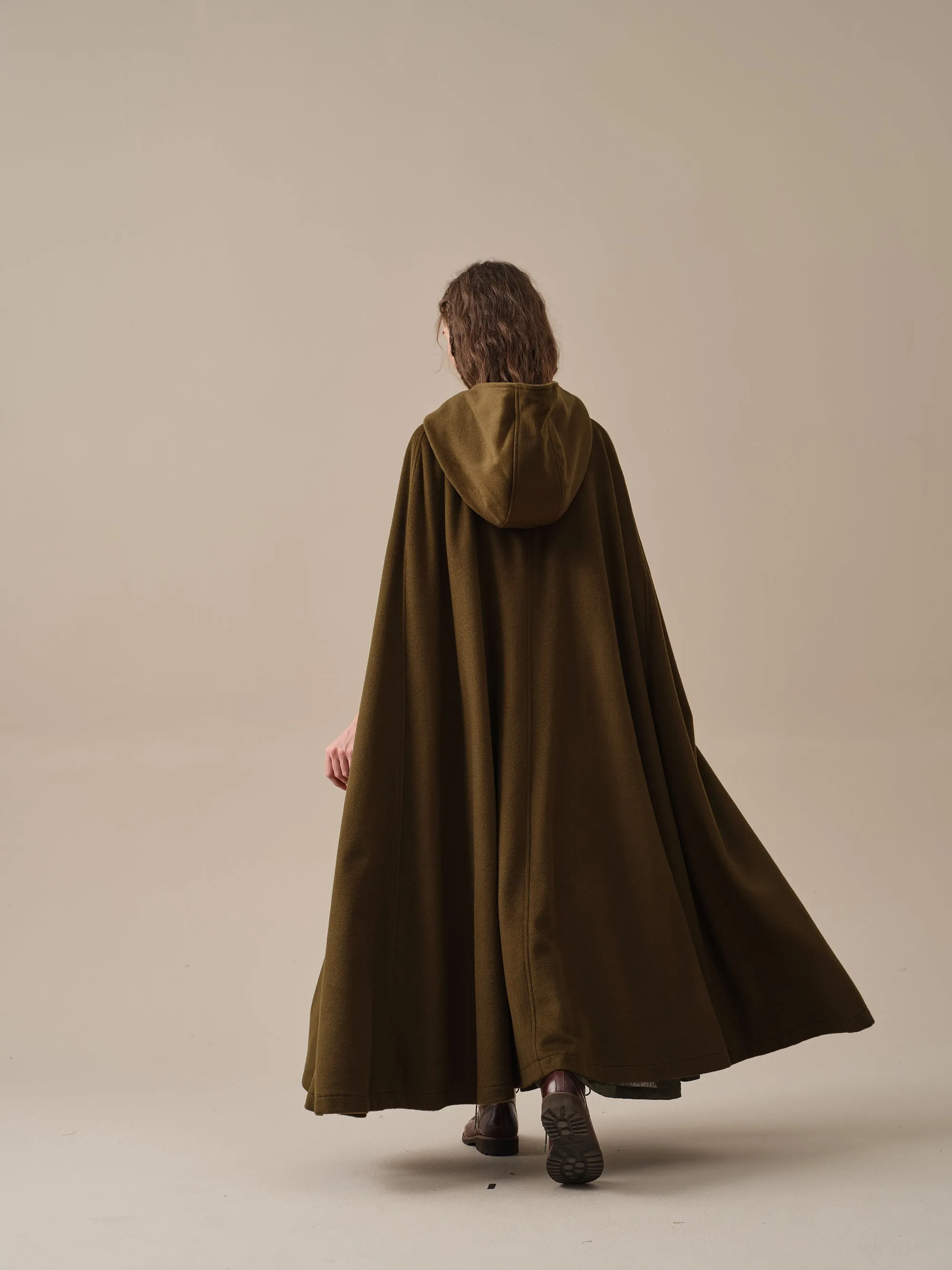 ARIEL 14 | HOODED WOOL CLOAK COAT