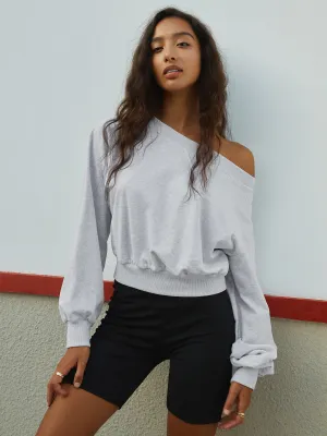 Asymmetric Off Graceful Shoulder Sweatshirt