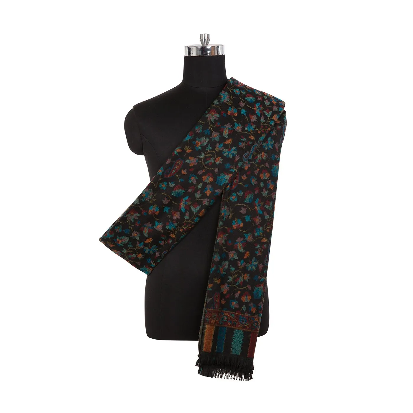 Atif Black Woolen Lohi Shawl