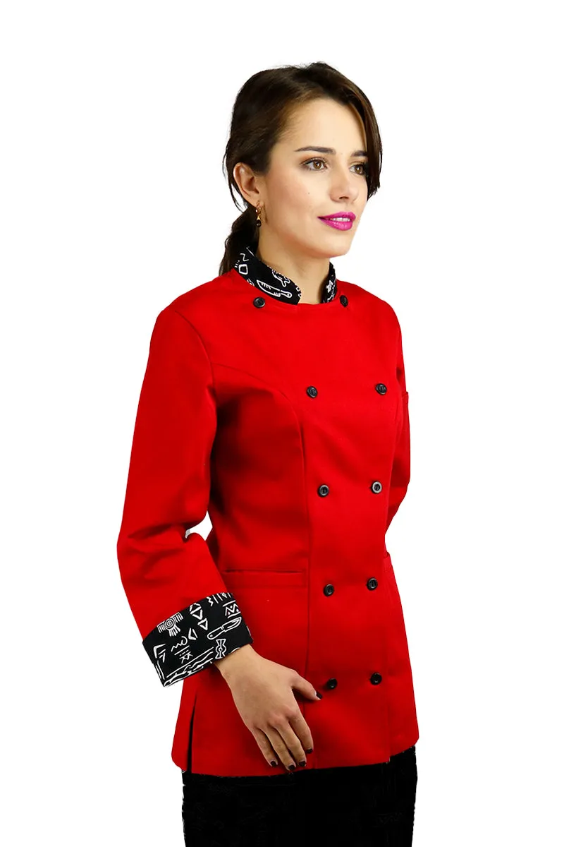 Aztec Red Chef Coat | Women's