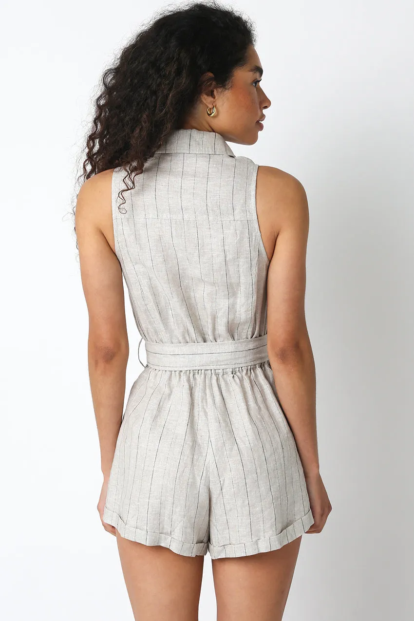 BELTED ROMPER