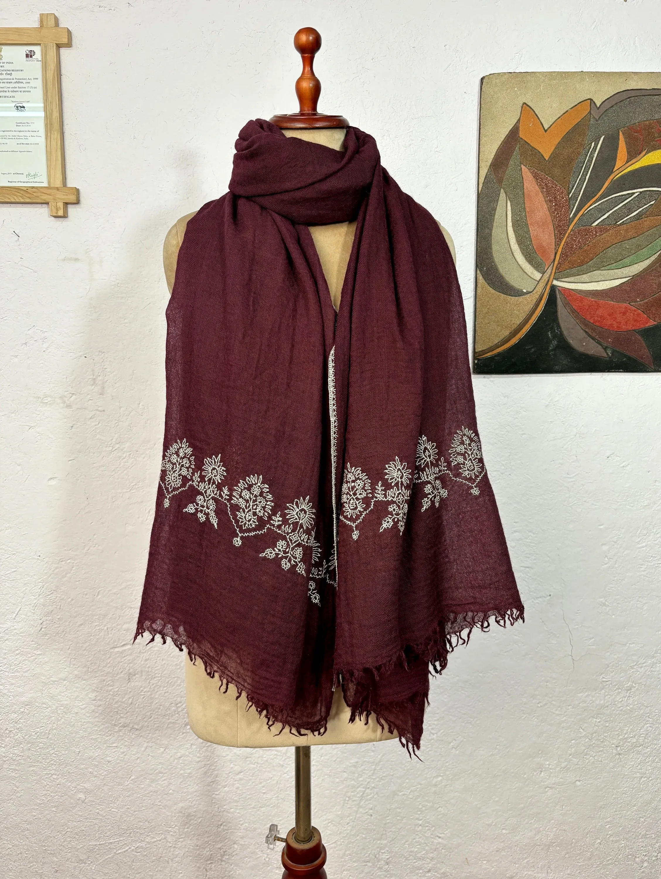 Boiled Wool Embroidered Shawls