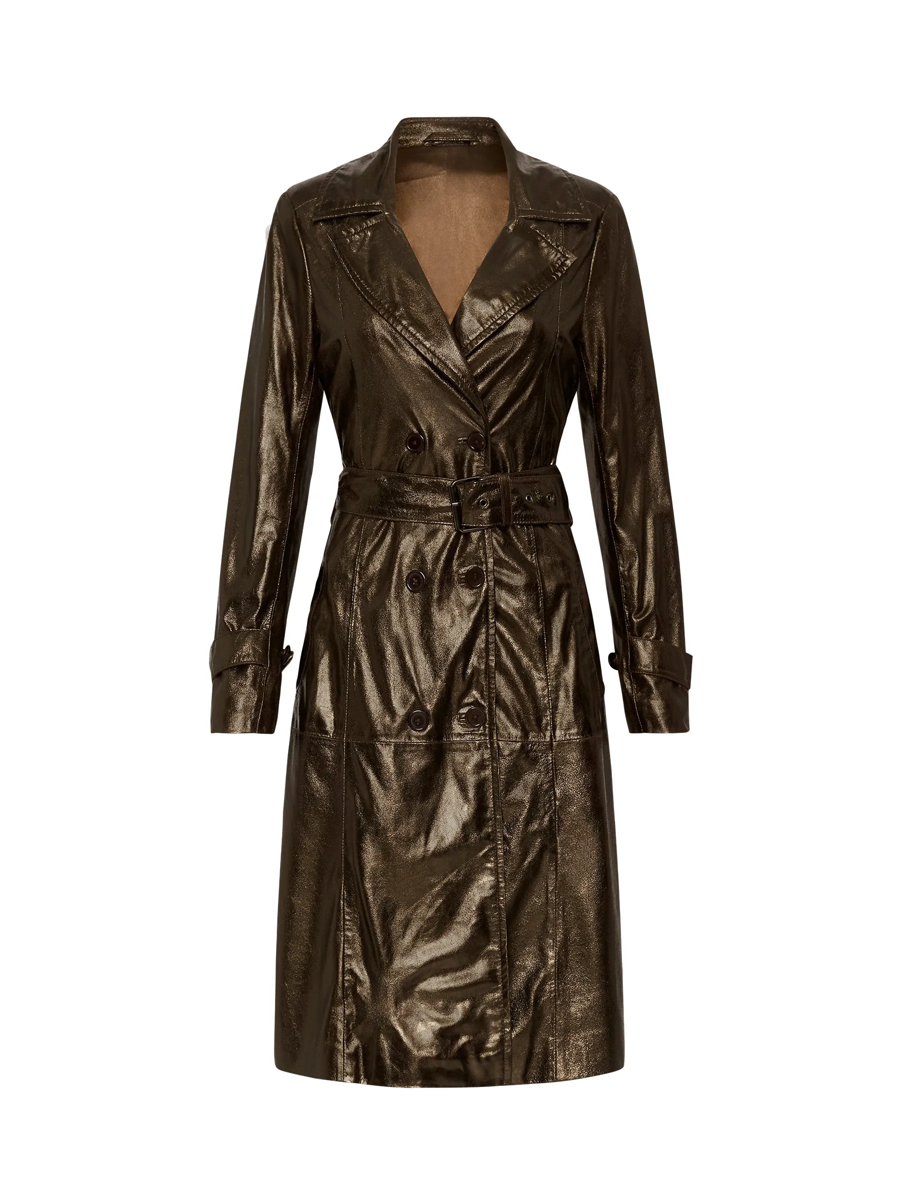 Bronze Leather Trench (Size 8   10 Only)