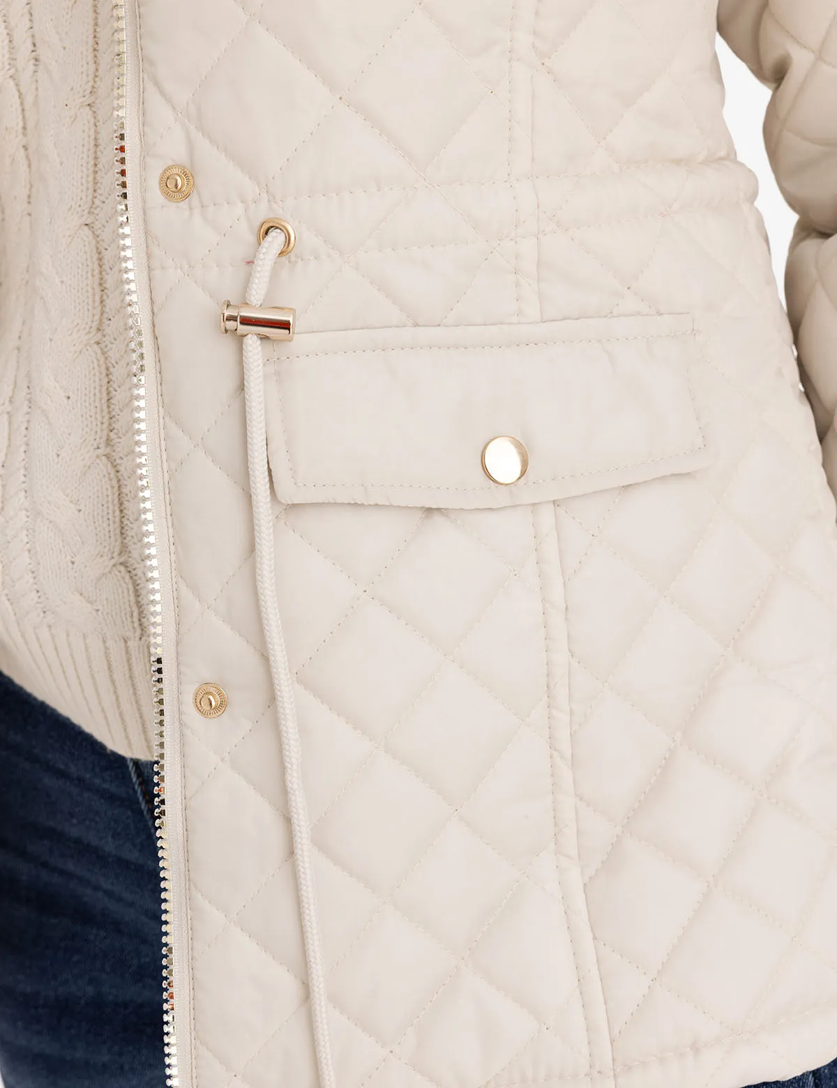 COZY QUILTED HOODED COAT