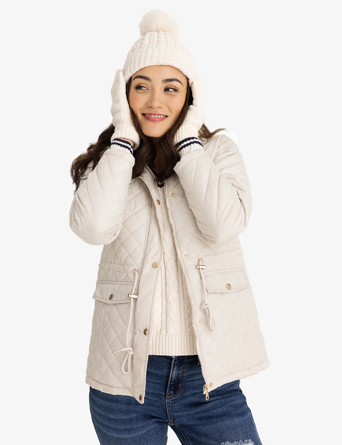 COZY QUILTED HOODED COAT