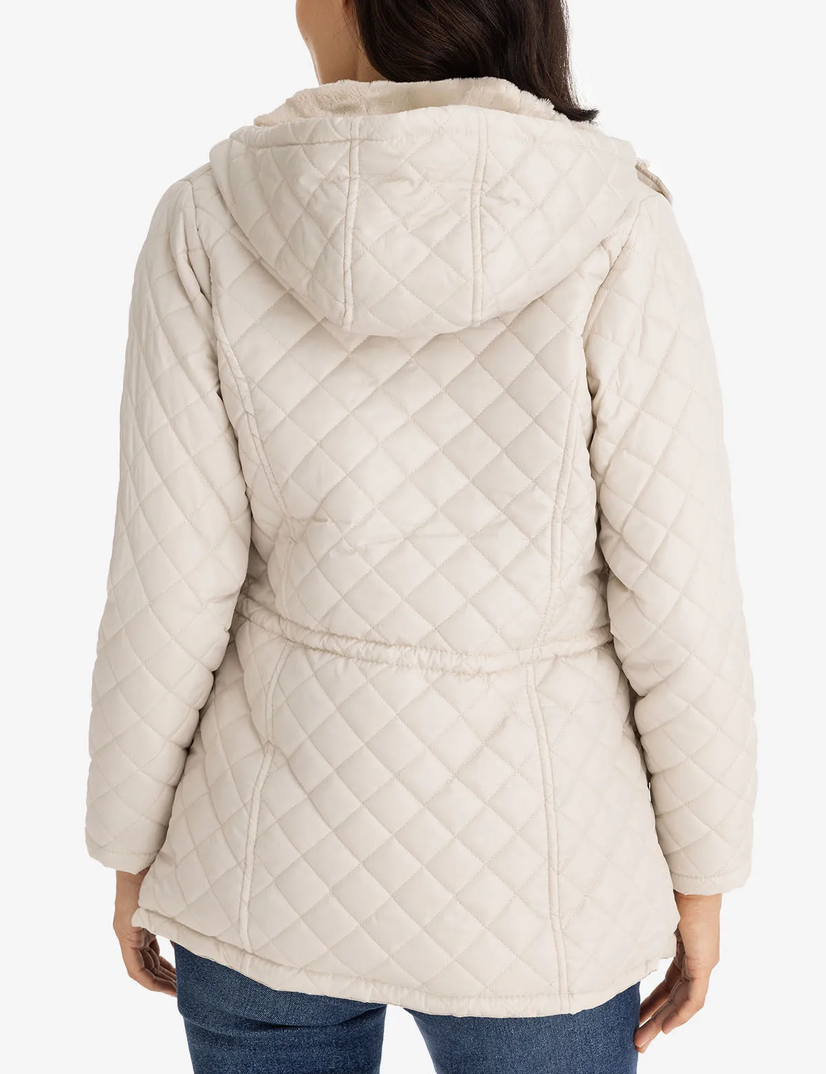 COZY QUILTED HOODED COAT