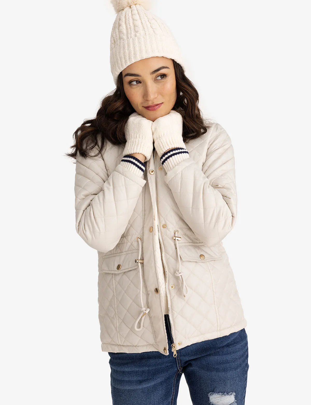 COZY QUILTED HOODED COAT