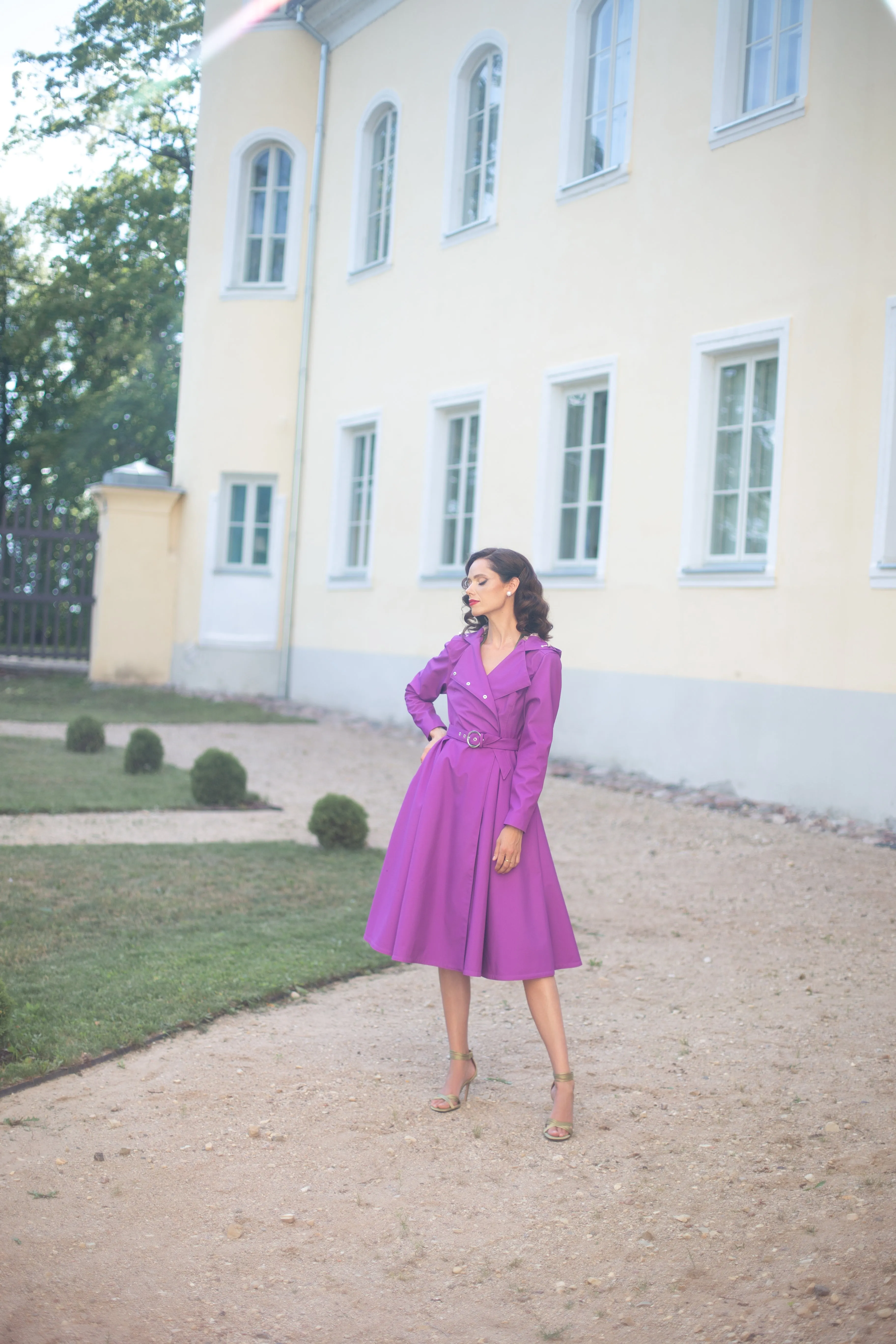 Double Breasted Trench Coat in Fuchsia | 'Daring Fuchsia'