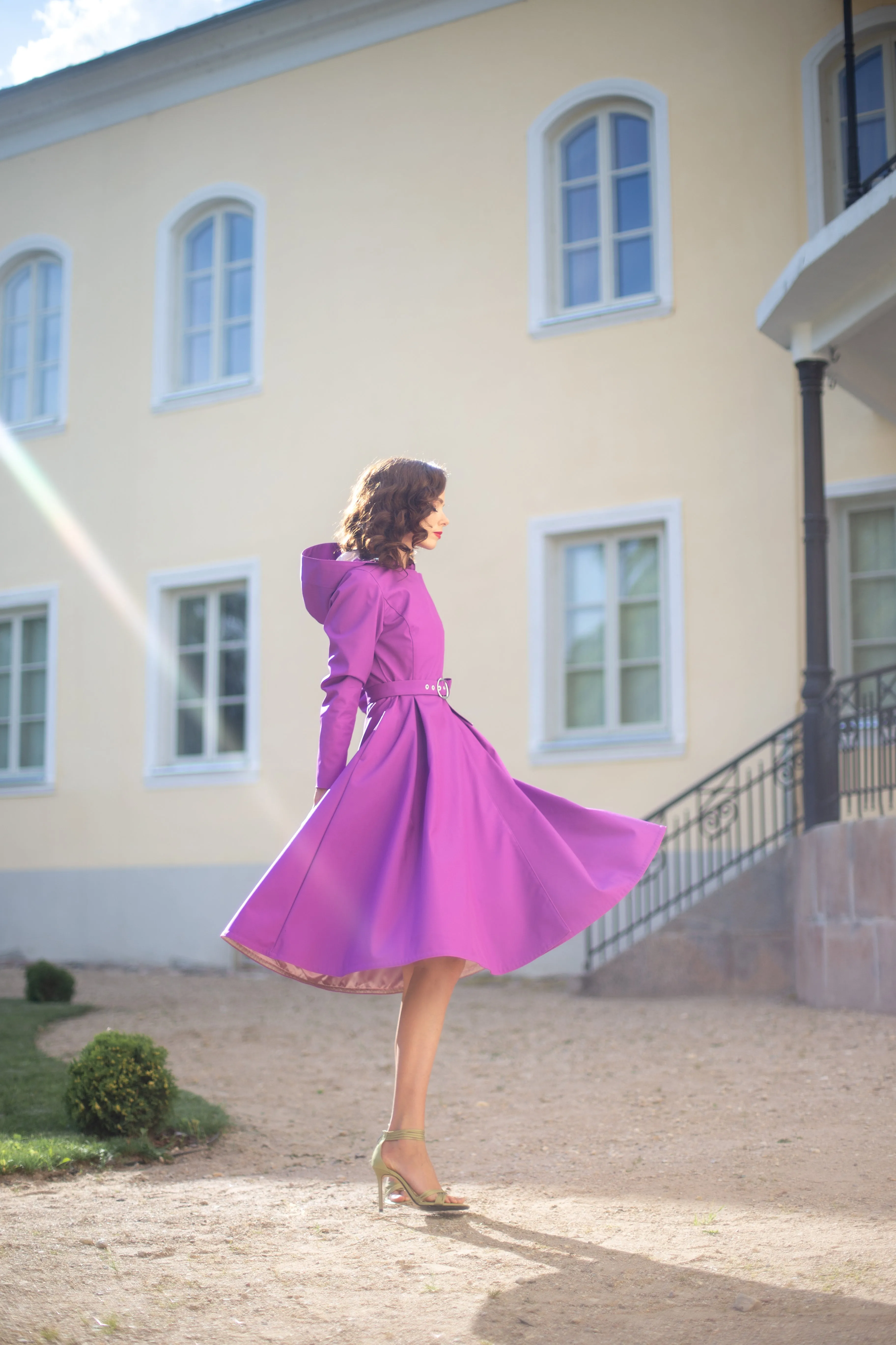 Double Breasted Trench Coat in Fuchsia | 'Daring Fuchsia'