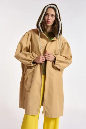 Essentiel Antwerp Broke Raincoat - Sand