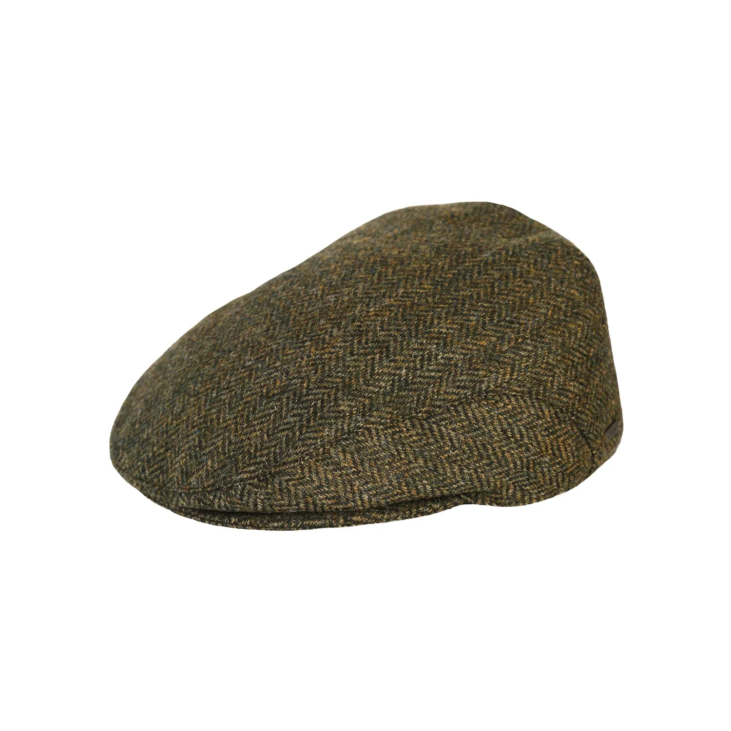 Flat Cap, Green Herringbone