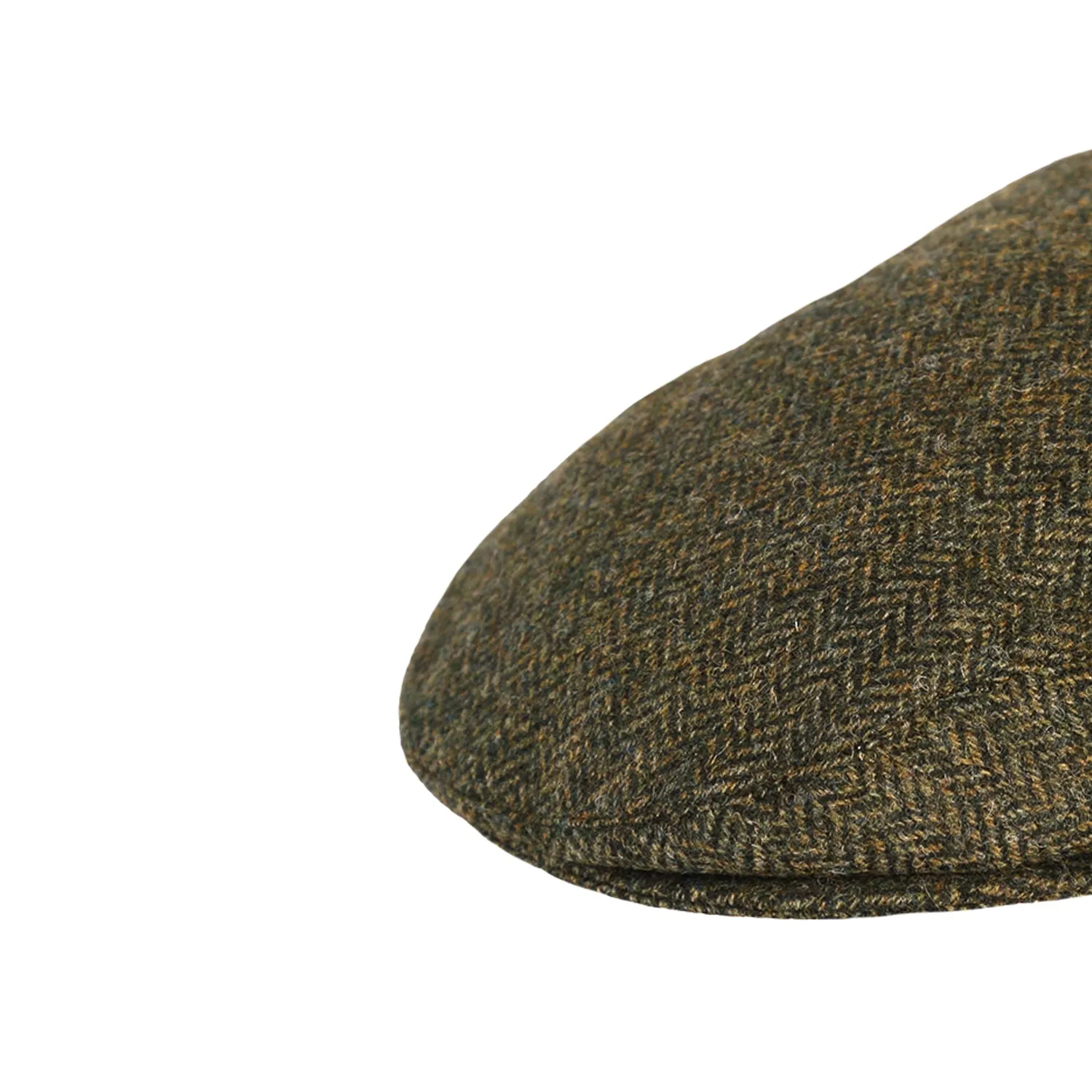 Flat Cap, Green Herringbone