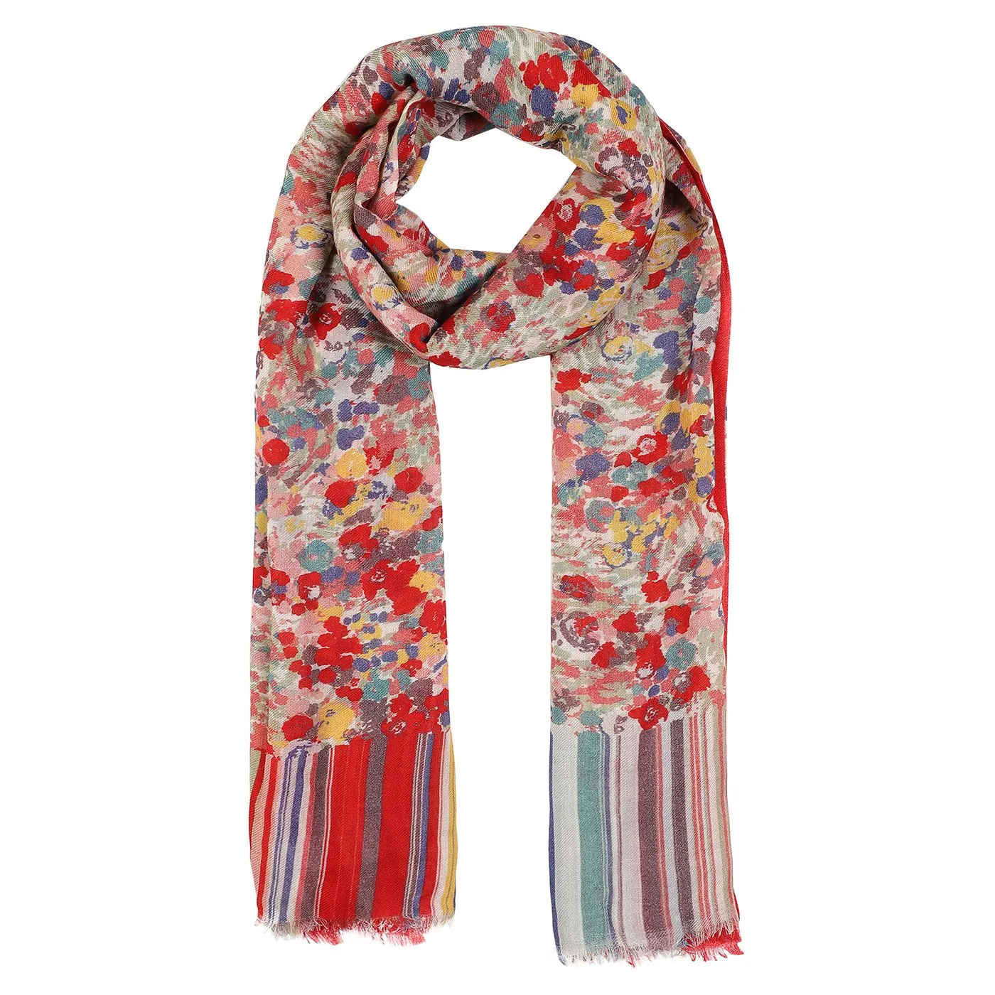 Floral Portrait Printed Woolen Shawl