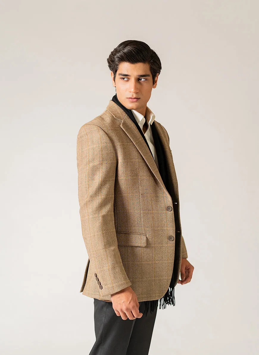 Glen Plaid Checks Worsted Tweed, Wool Rich, Classic Blazer