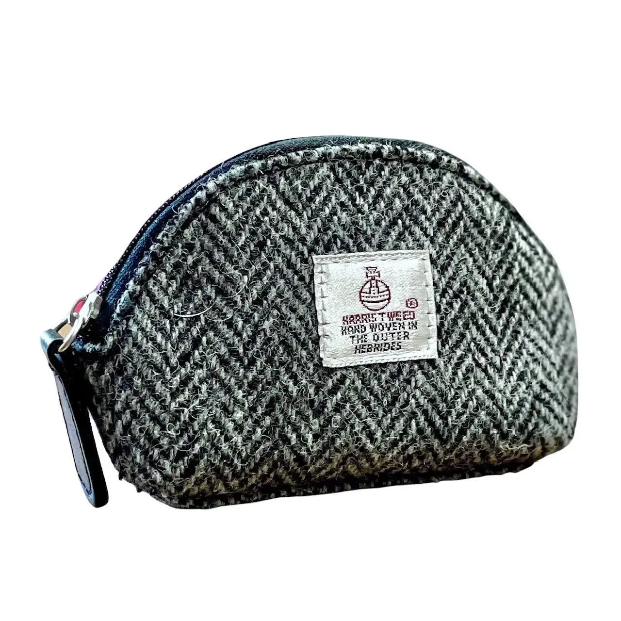 Harris Tweed Coin Purse - Black/Grey Herringbone