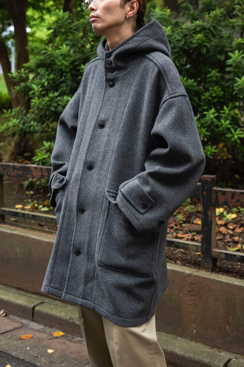 HOODED DUFFLE COAT