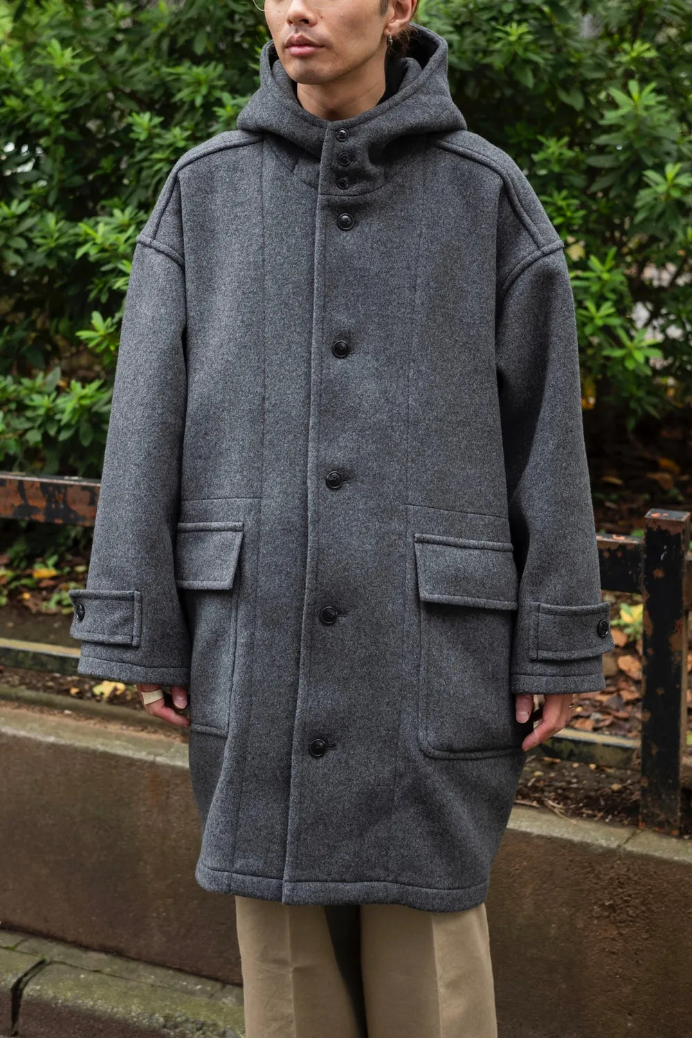 HOODED DUFFLE COAT