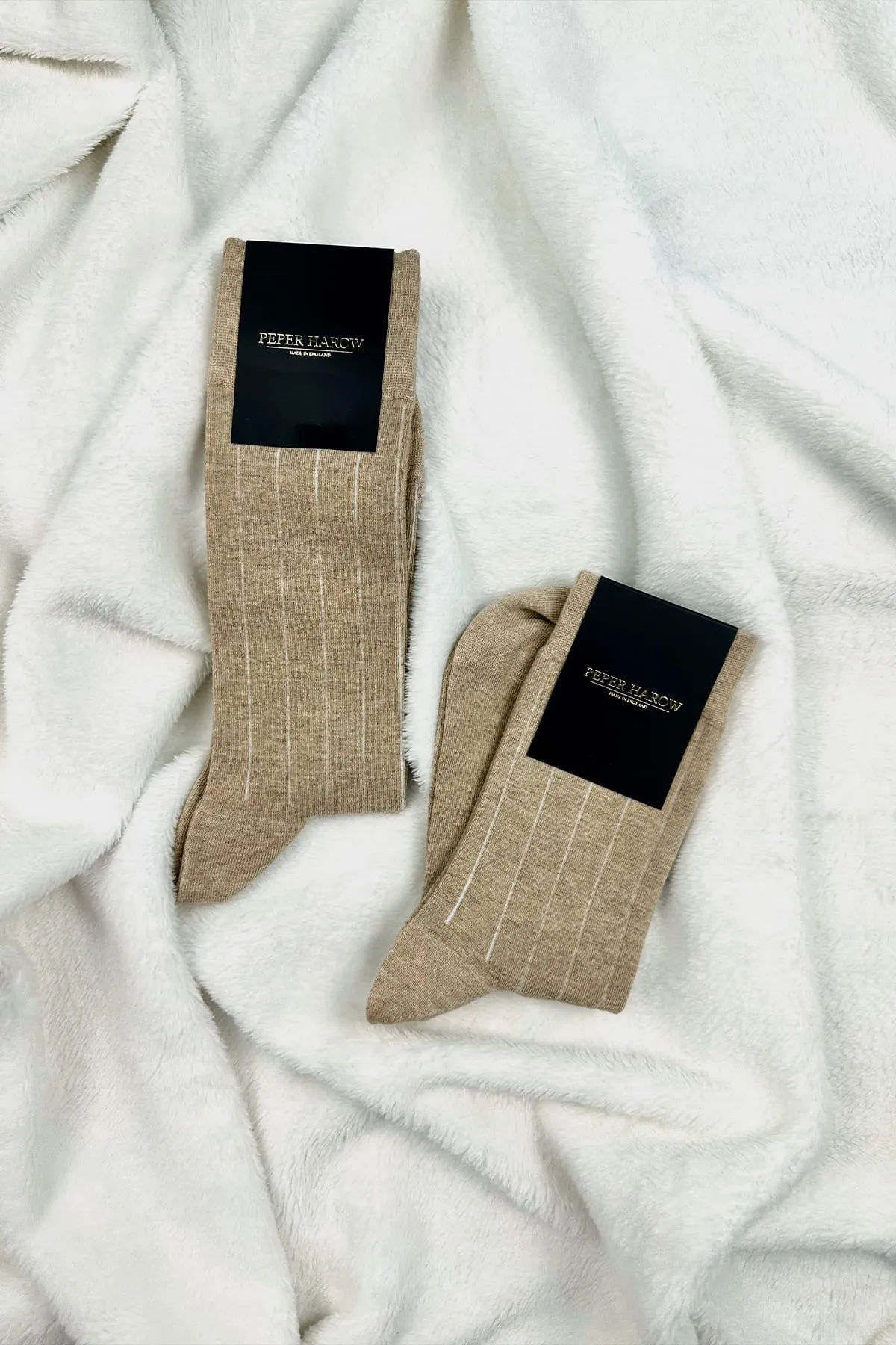 Indulgent Cashmere Men's Socks - Beige