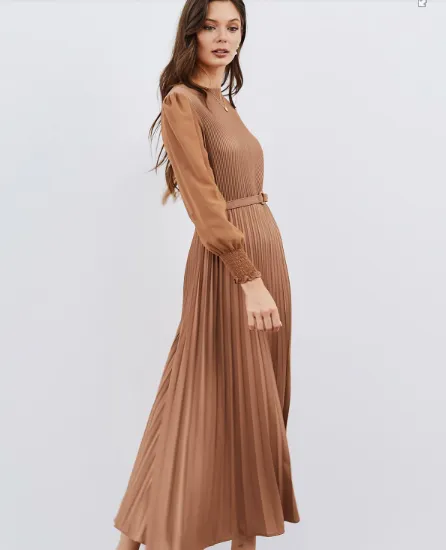 Kelda - Pleated long sleeve dress