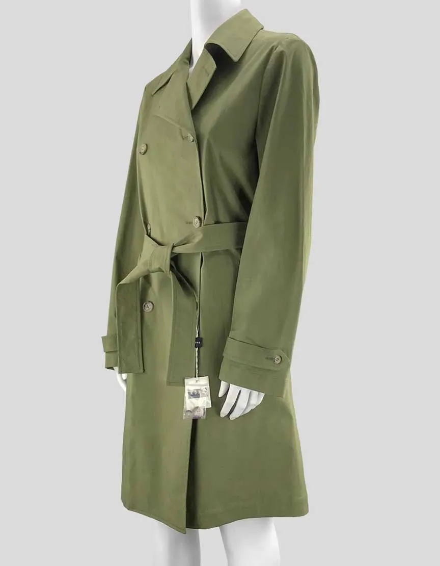 Kors Michael Kors Double Breasted Dark Green Long Trench Coat - 10 US