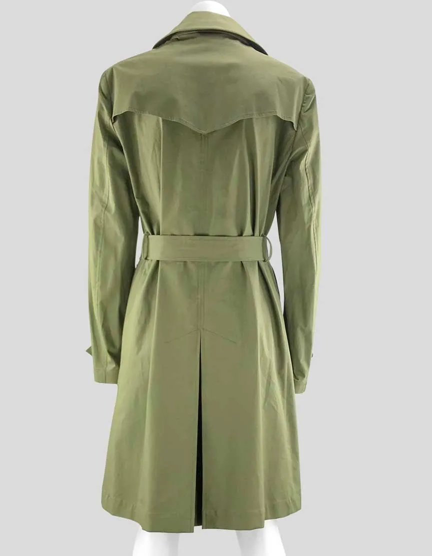 Kors Michael Kors Double Breasted Dark Green Long Trench Coat - 10 US