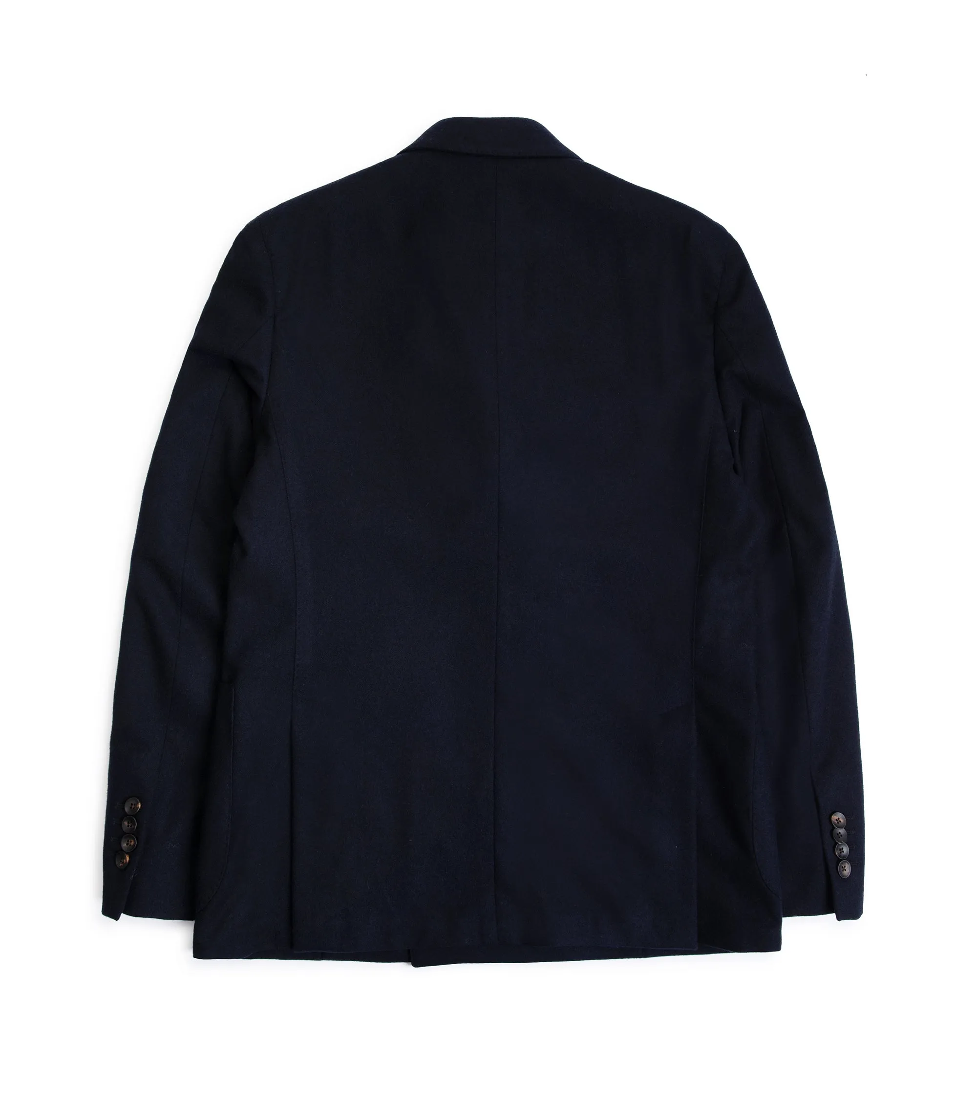 Lardini Wool Cashmere Flannel Double Breasted Jacket: Navy