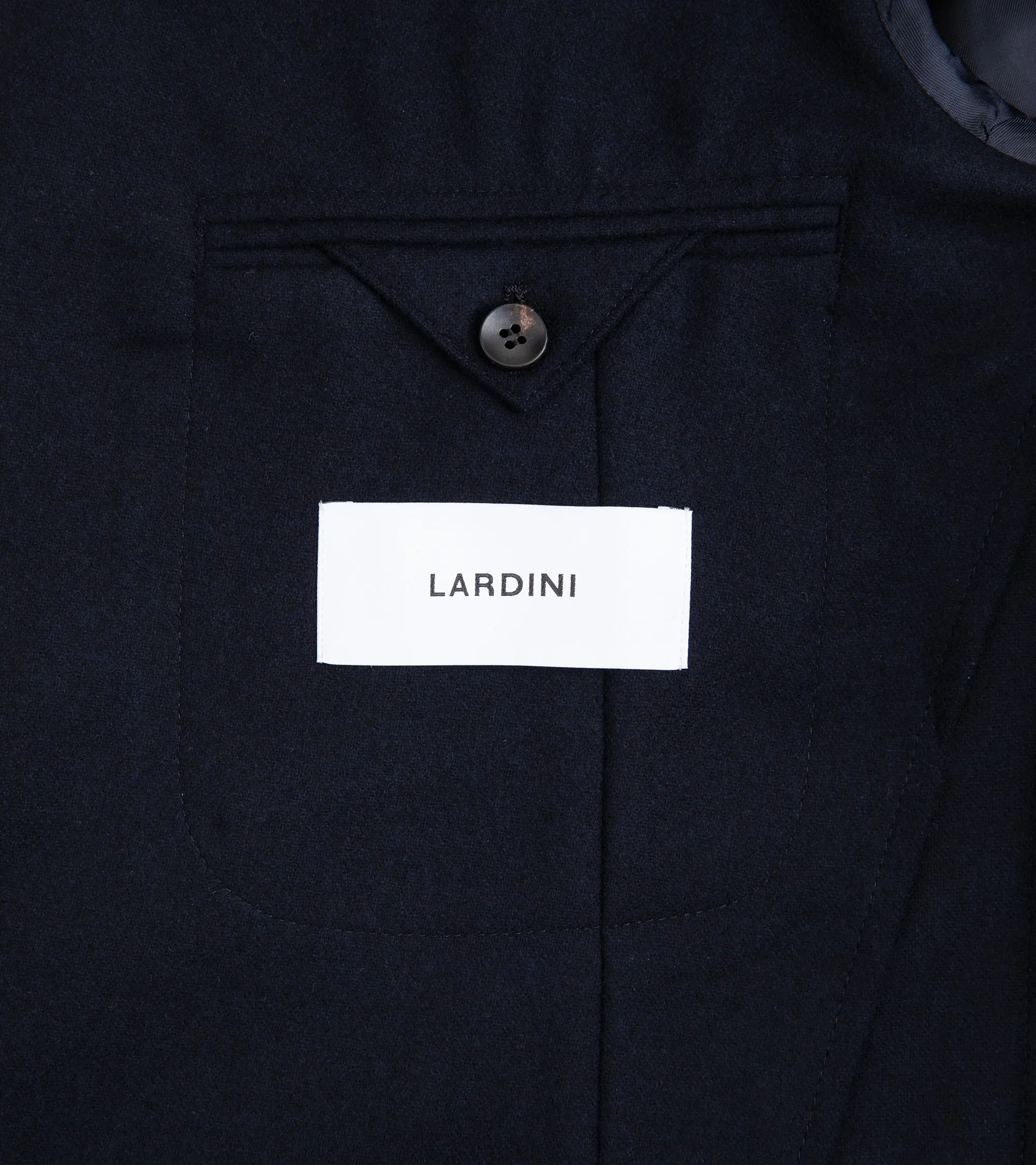 Lardini Wool Cashmere Flannel Double Breasted Jacket: Navy