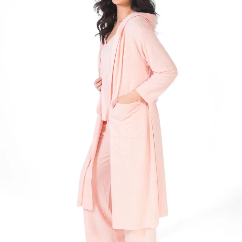 LatteLove Hooded Robe with Pockets Pink Mix