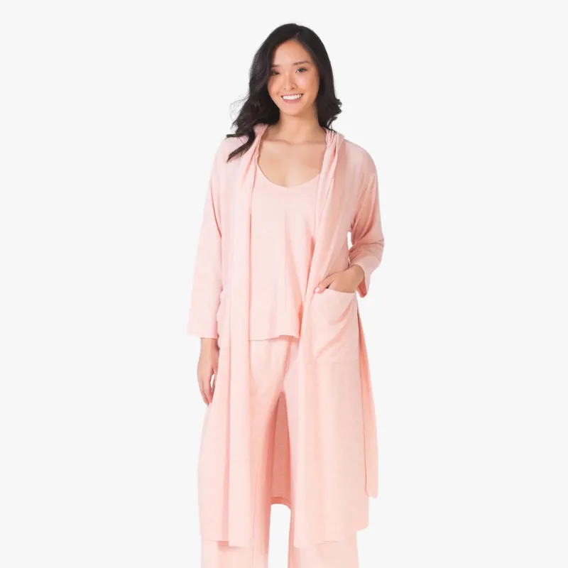 LatteLove Hooded Robe with Pockets Pink Mix