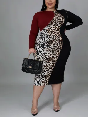 Leopard Party Graceful Midi Dress