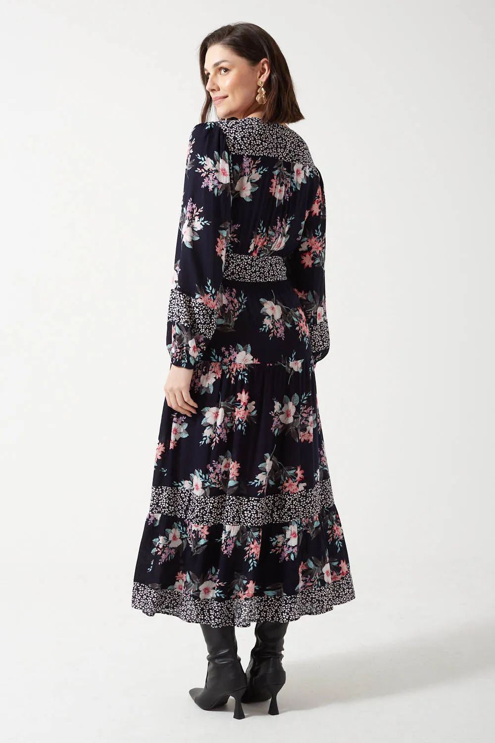 Marc Angelo Long Sleeved Floral Dress