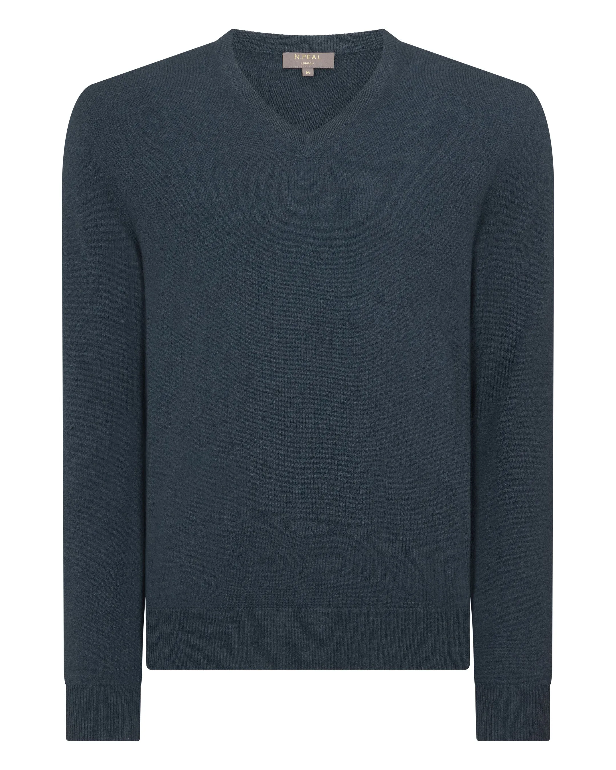 Men's Burlington V Neck Cashmere Sweater Caviar Blue