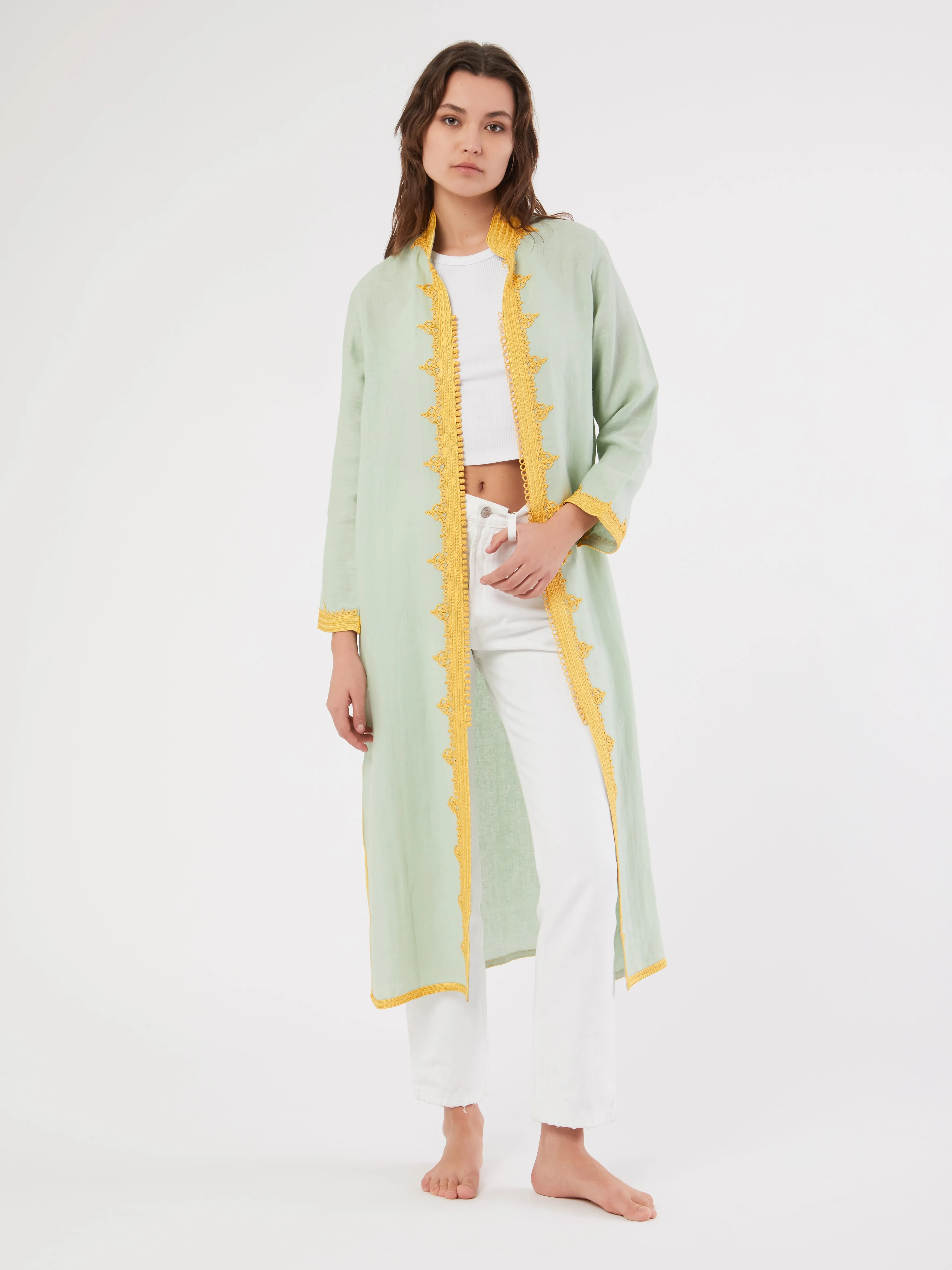 Moroccan linen coat