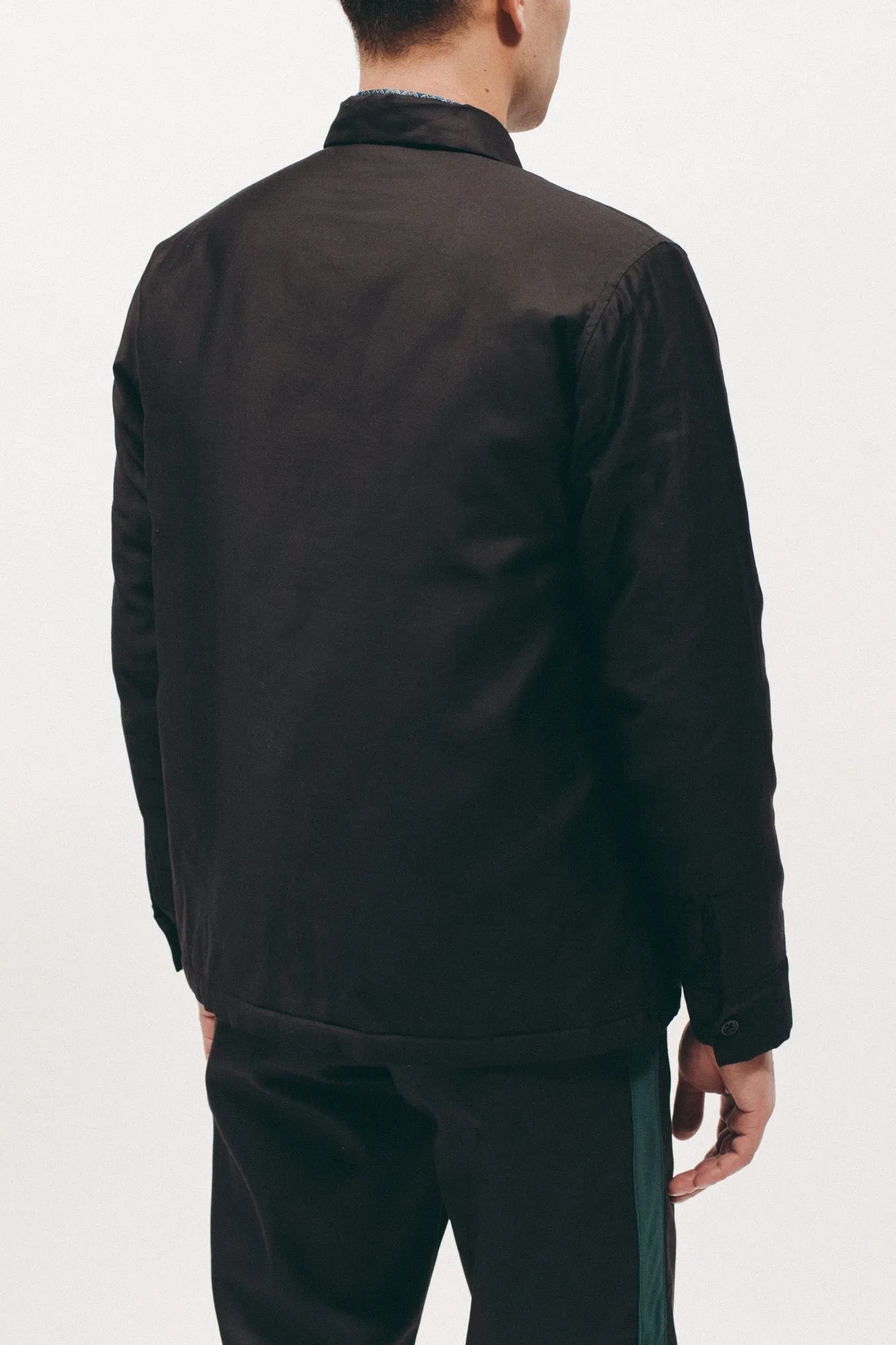 Quilted Moleskin LS Shirt - Black