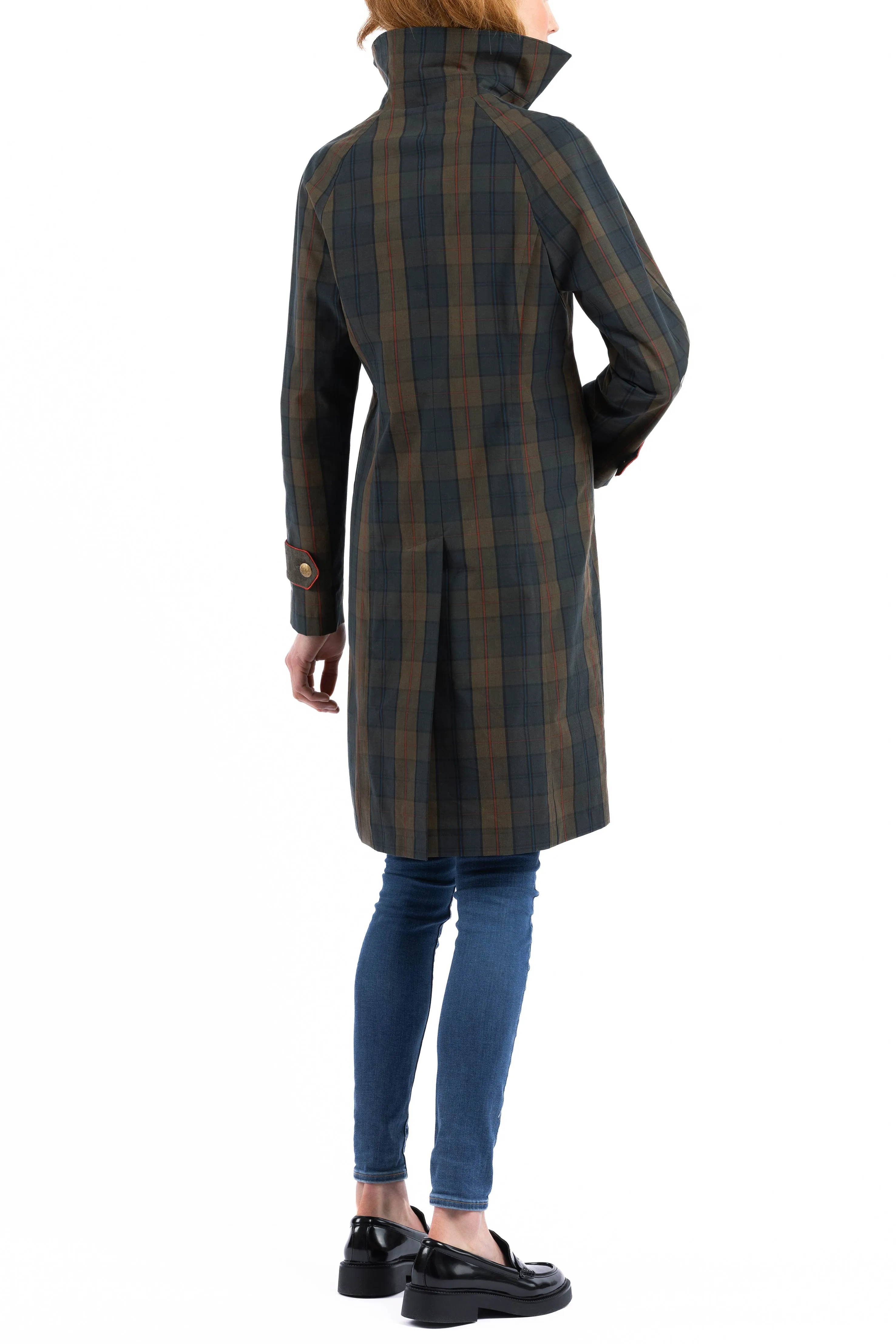 Raglan-Coat from Scottish dry-waxed cotton with Isle of Iona Tartan