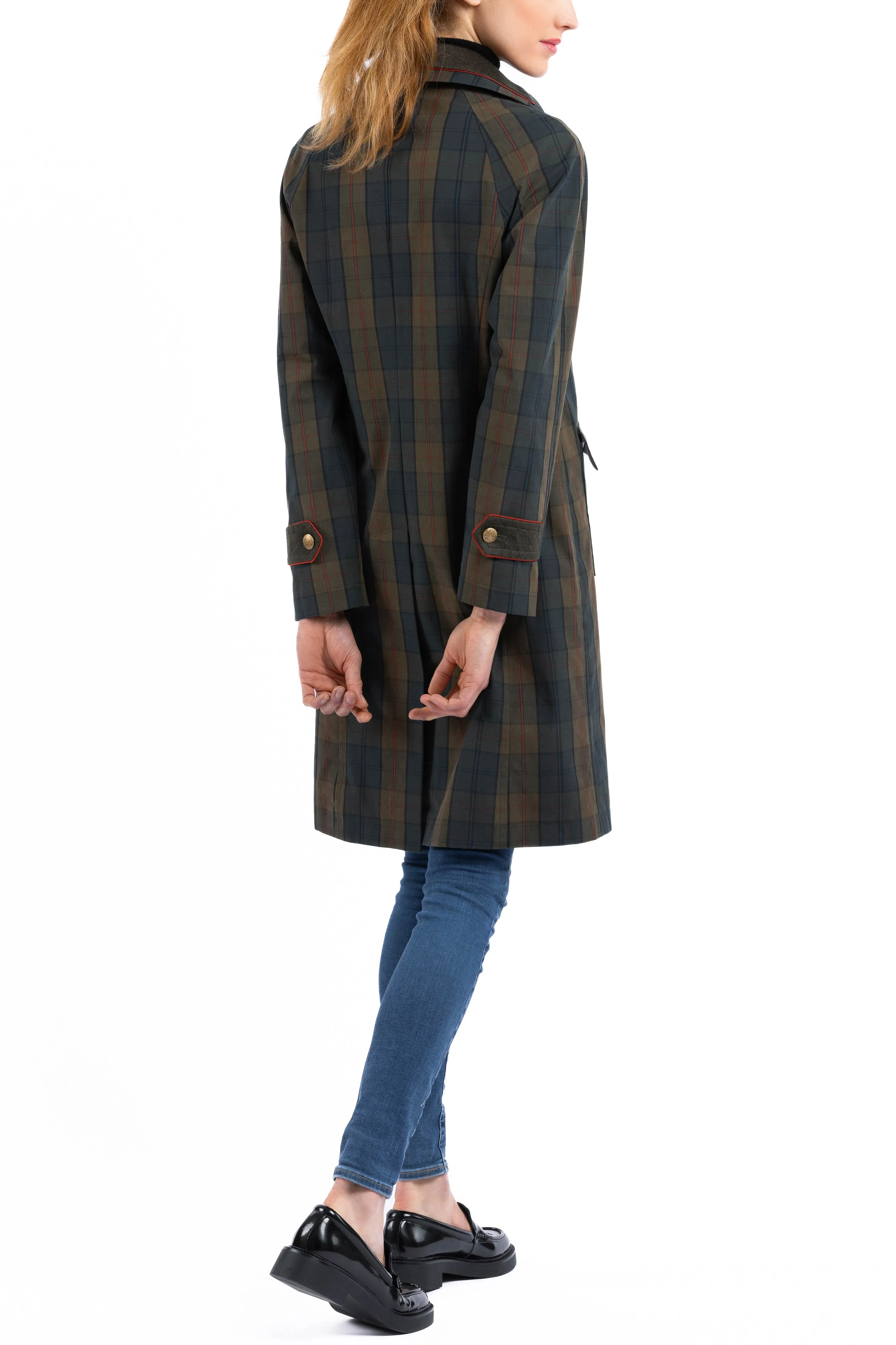 Raglan-Coat from Scottish dry-waxed cotton with Isle of Iona Tartan