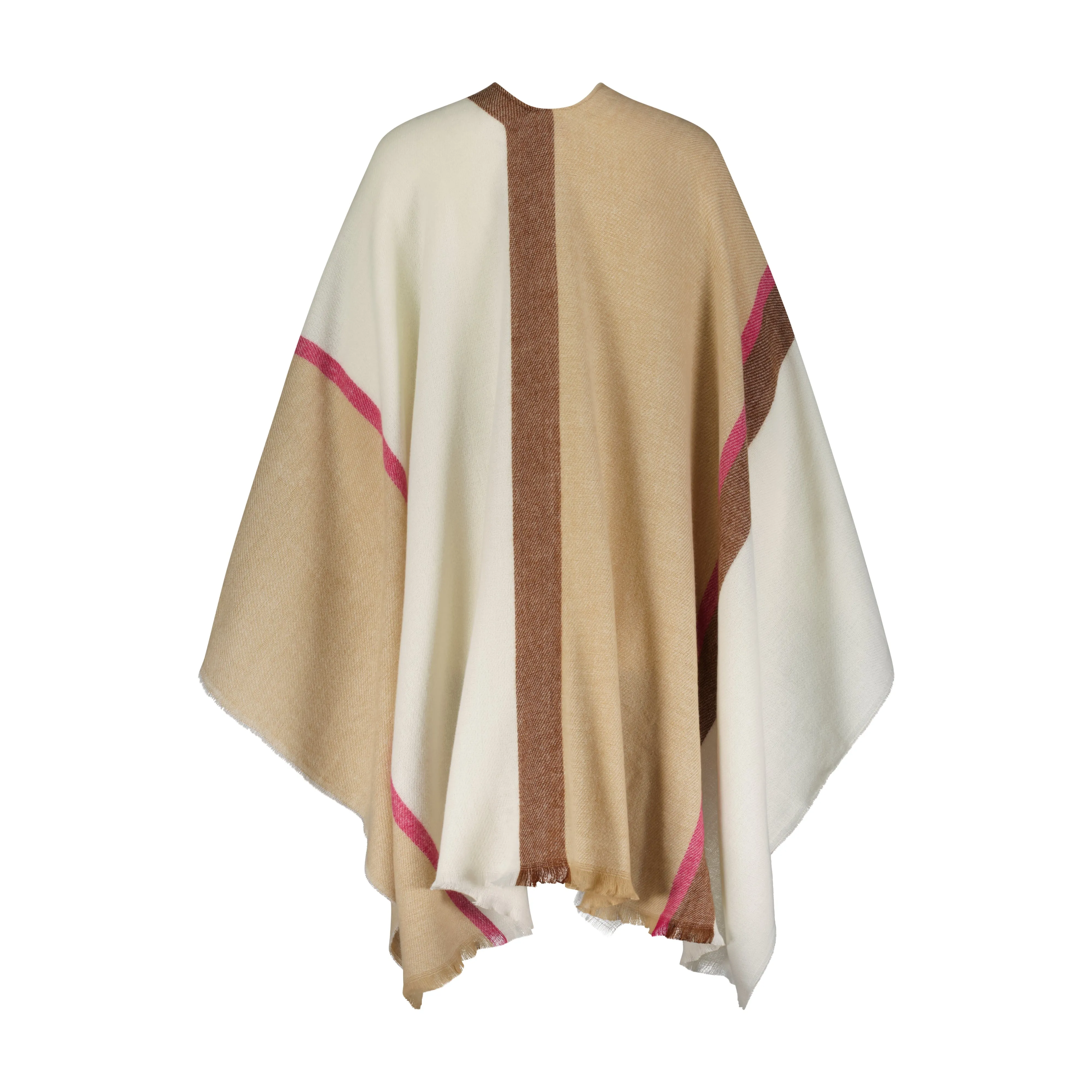 Rampage Women's Striped Woven Ruana Open Front Shawls - Stylish Wrap Cape