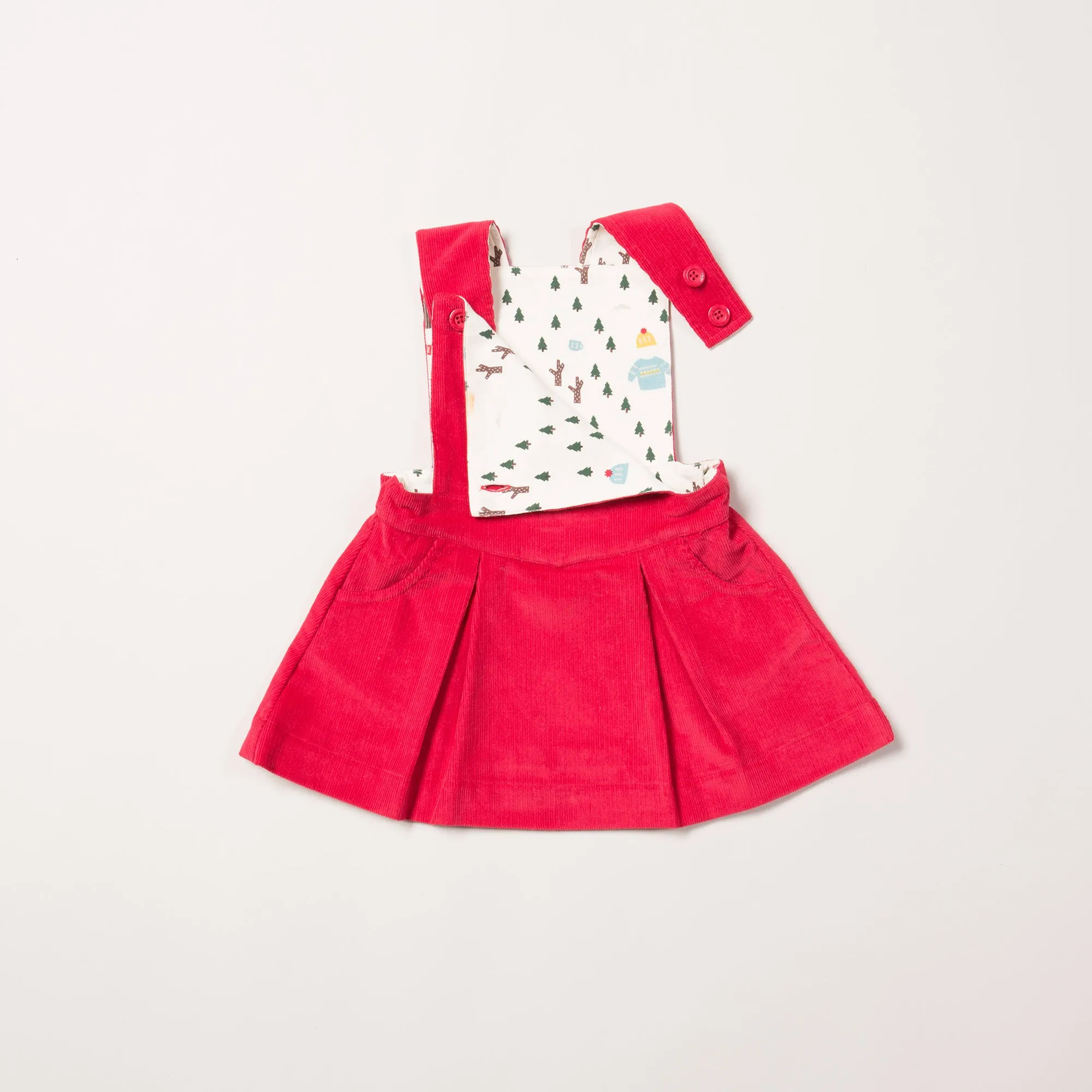 Raspberry Woodland Adventure Pinafore Dress