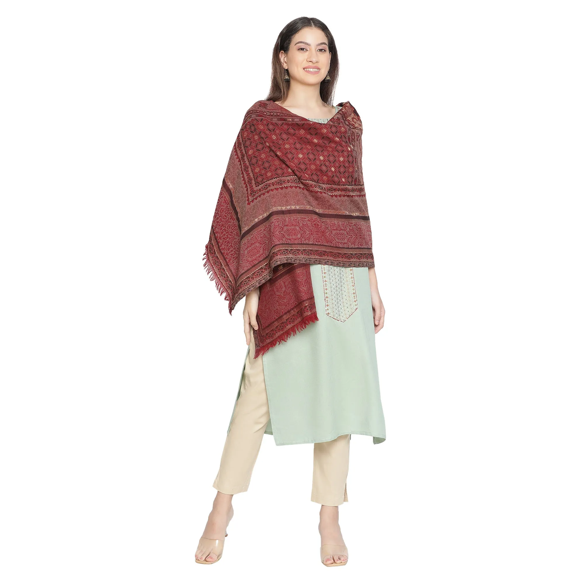 Regal Woolen Woven Design Shawl